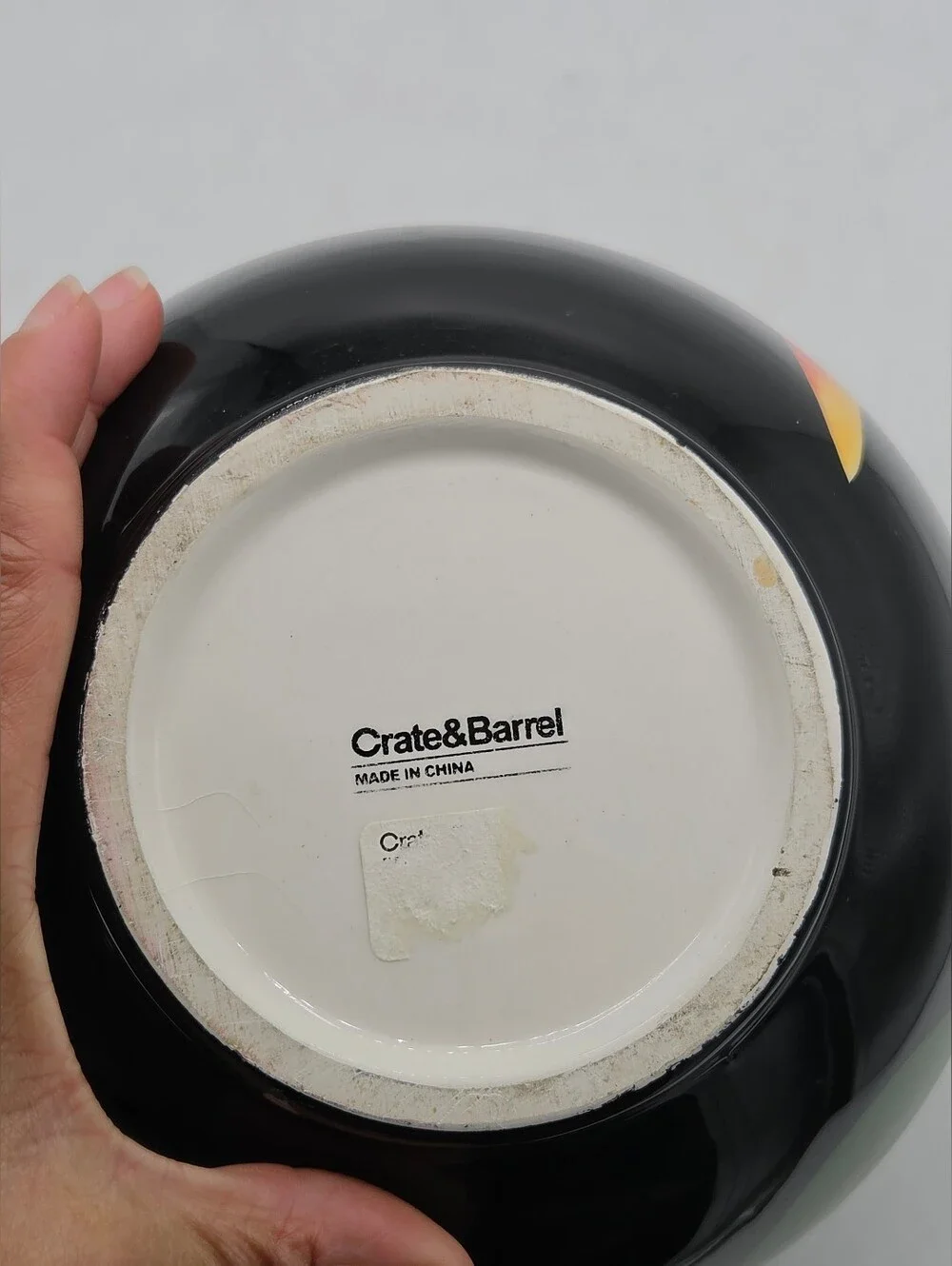 Crate & Barrel Ceramic Fruit & Chili Pepper Pitcher - Black
